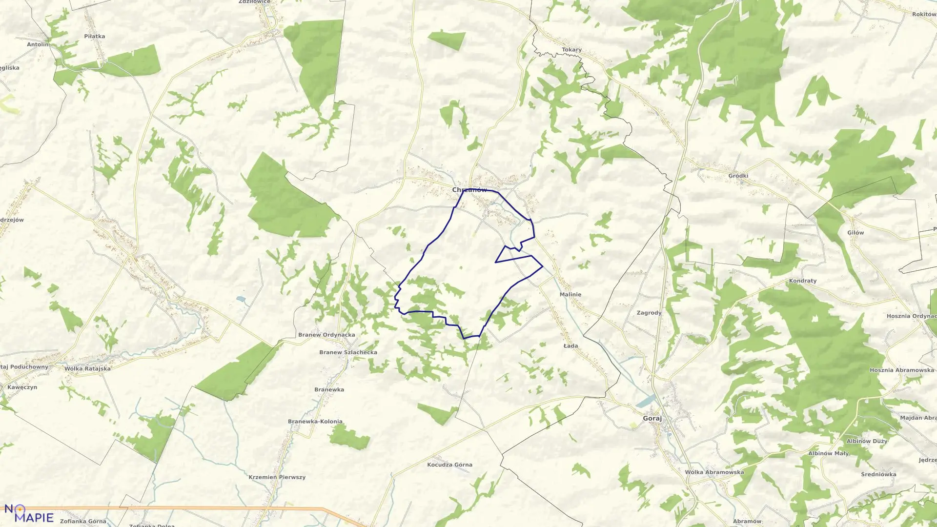 Mapa obrębu CHRZANÓW PIERWSZY w gminie Chrzanów